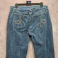 007. Riders By Lee Mid Rise Boot Cut Straight Blue Denim Pants Jeans Size 14M