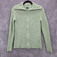 Gap Green Ribbed Long Sleeve Cotton Zip Collar Cardigan Sweater Small