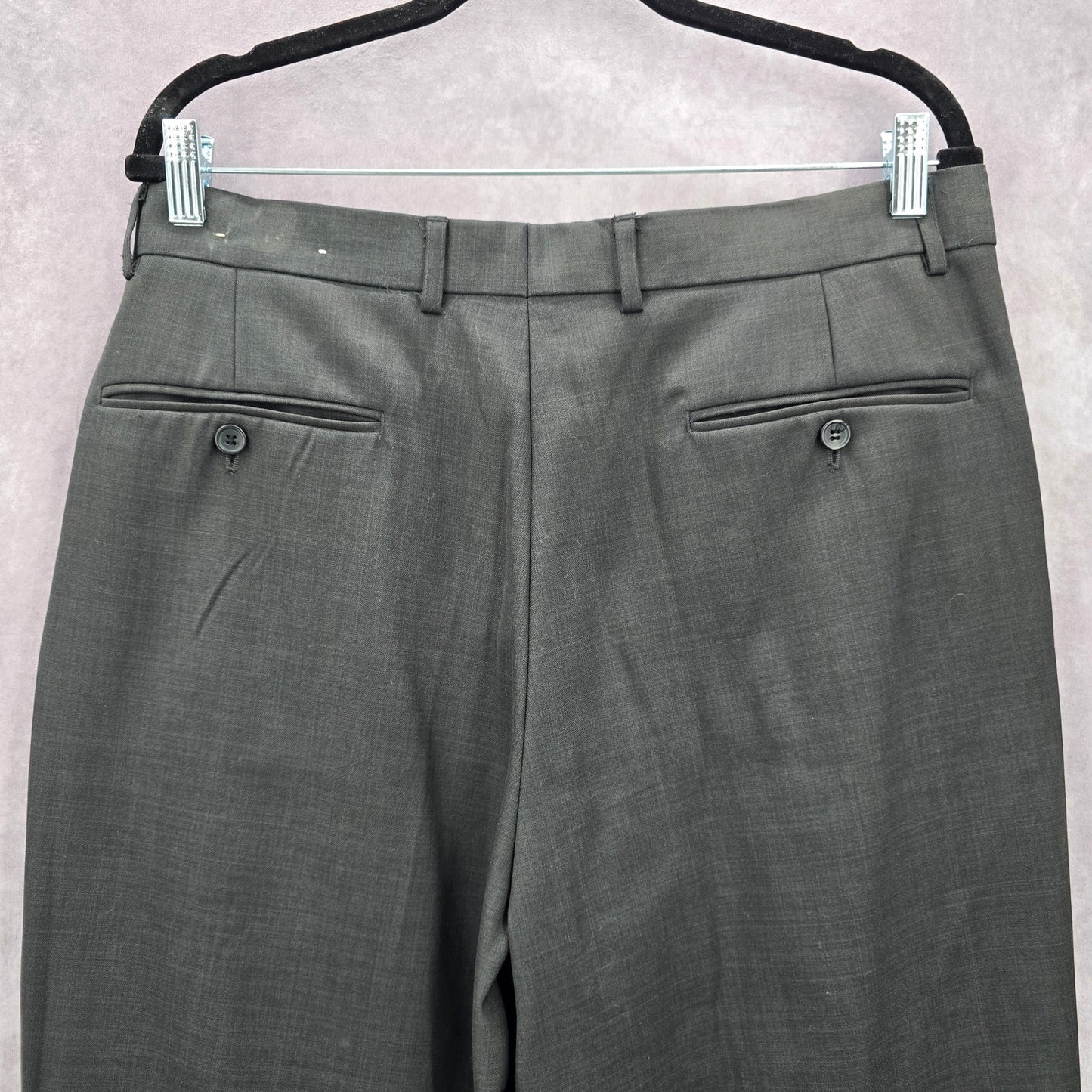 Villa D'Marco Tailored Trouser Gray Executive Office Work Dress Pants 36x30