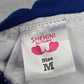 Shekini Blue Scallop Halter Tie Padded Swim Sports Bra Beach Bikini Top M Medium