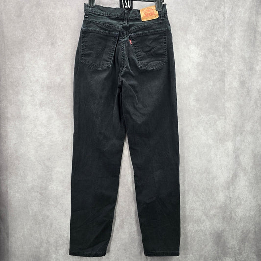 027. Levi's Classic Slim Stretch Tapered Leg Black Denim Pants 513 Jeans 8M