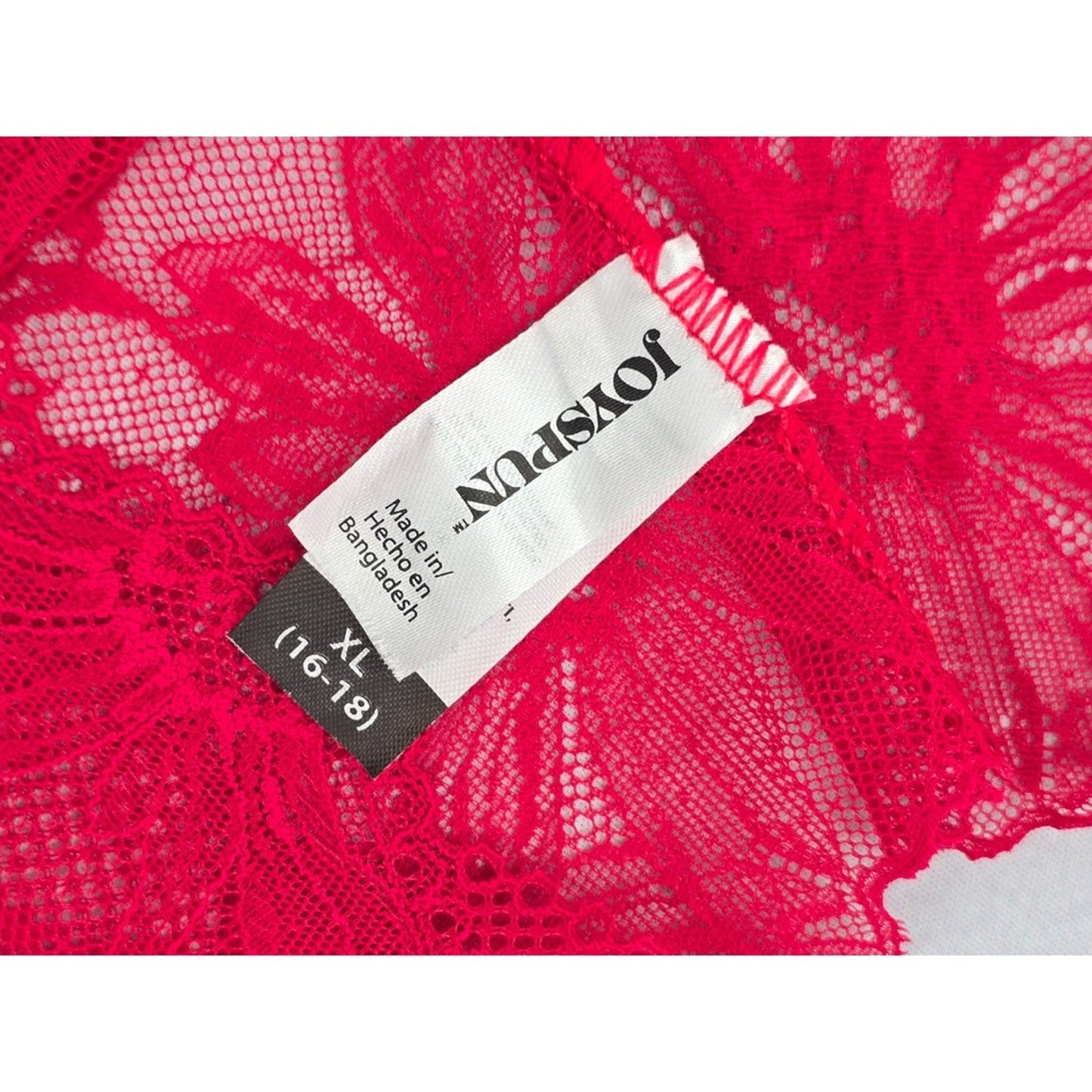 Red Lace Hipster Floral Style Joyspun Panties XL 16/18