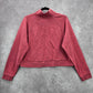 A New Day Red Long Sleeve High Neck Cropped Cotton Sweater Cardigan Medium