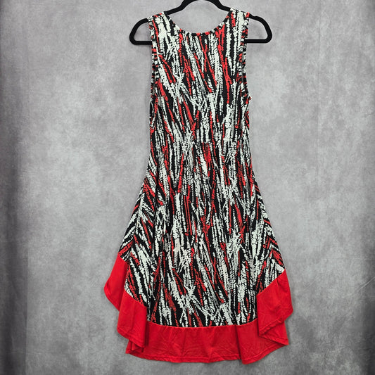 5th & Love Black Red High Low Sleeveless Flare Dress Extra Large XL