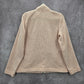 Pink Zipper Long Sleeve Fleece Sweater Coat Jacket Medium