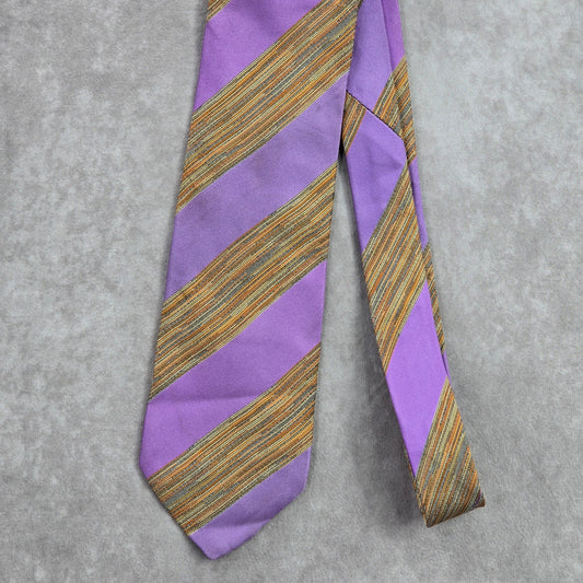 Missoni Cravatte Purple Executive Stripe Geometric Italy Silk Neck Tie Men's