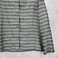 Easy Spirit Gray Stripe Button Metallic Long Sleeve Coat Jacket Large