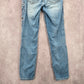129. Seven7 Blue Embroidered Floral Straight Tapered Denim Pants Jeans 6