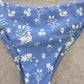 Zaful Purple Floral Print Bikini Cheeky Thong High Leg Bottom Swimwear Medium