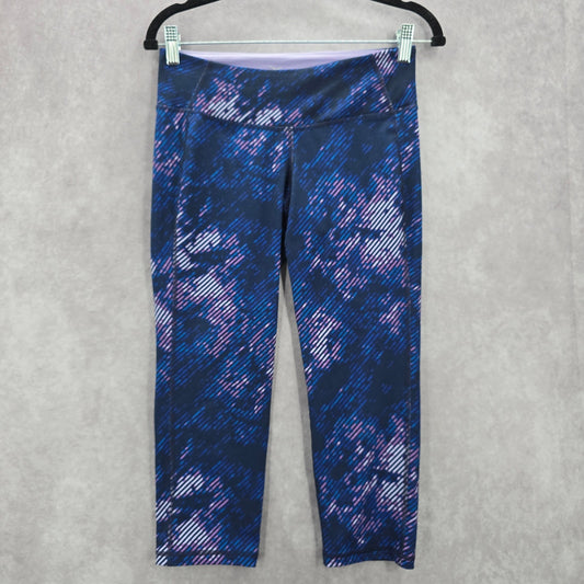Old Navy Active Cropped Capri Blue Purple Yoga Stretch Pants Leggings M Medium