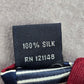 Nautica Red Blue White Striped Repp Executive Geometric Silk Neck Tie Men's