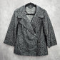 Alex Marie Black Gray Executive Jacket Coat Formal Animal Print Medium