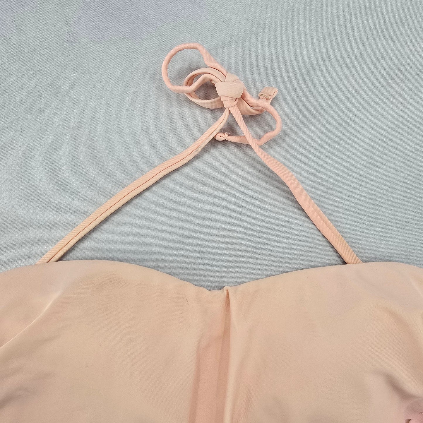 Orange Pink Ombre Cutout Tie Padded Beach Bikini Bralette Swim Top S Small