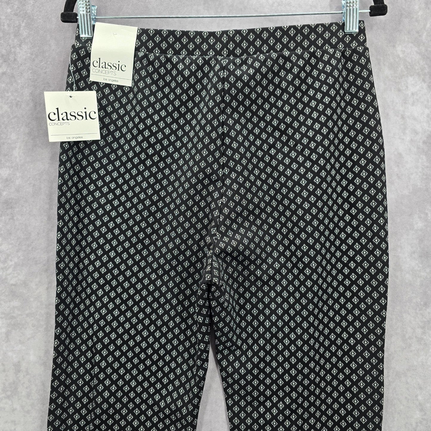 Classic Concepts Black Pull On Stretch Straight Wide Flare Pants L Large