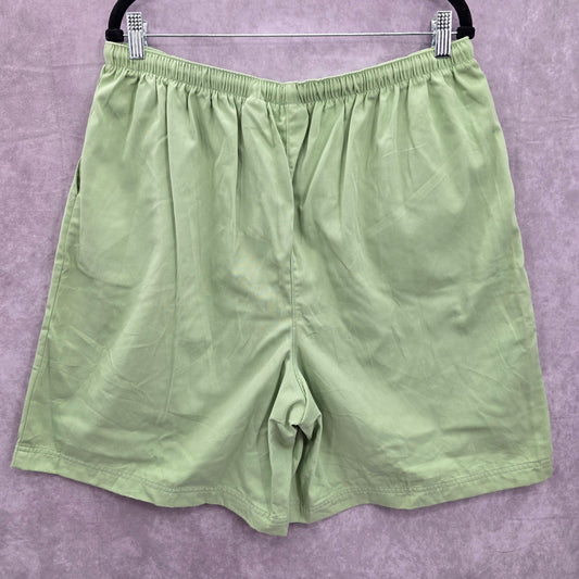 Coral Bay Green Cotton Stretch Bermuda Bottoms Pants Shorts Plus XL