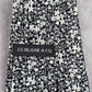 J.S. Blank & Co. Black White Floral Cotton Executive Spring Neck Tie Men's