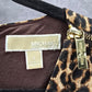 Michael Kors Brown Animal Print Knee Length Sleeveless Flare Pleat Dress 4