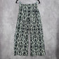 Black White Wide Leg Pullon Boho Beach Funky Print Bottoms Pants Medium