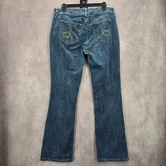 007. Riders By Lee Mid Rise Boot Cut Straight Blue Denim Pants Jeans Size 14M