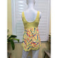 Yellow Sleeveless Geometric Pattern Top Medium