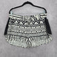 O'Rageous Black White Lace Stretch Boho Pattern Bottoms Pants Shorts Plus XL