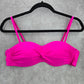 Shein Pink White Crisscross Padded Adjustable Clasp Bikini Top Swimwear Large