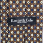 Kenneth Cole New York Brown Blue Geometric Silk Executive Mens Neck Tie
