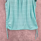 ZeroXposur Blue Stripe Sports Bra Padded Swimwear Tankini Tank Top Medium M