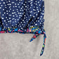 081. Blue Polka Dot Tank Top Padded Tankini Swimwear XL Extra Large