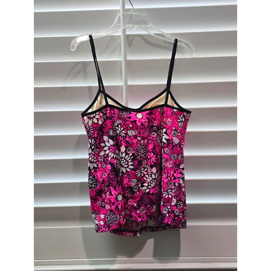 It Figures Pink Floral Tank Top Size Large