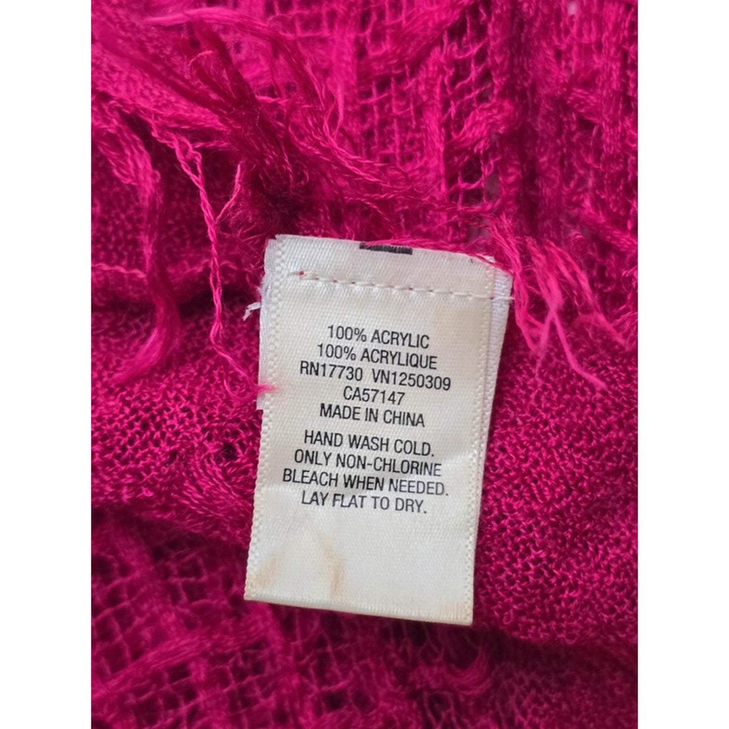 Pink Lattice Raw Edged Y2K 90s Infinity Scarf OSFM