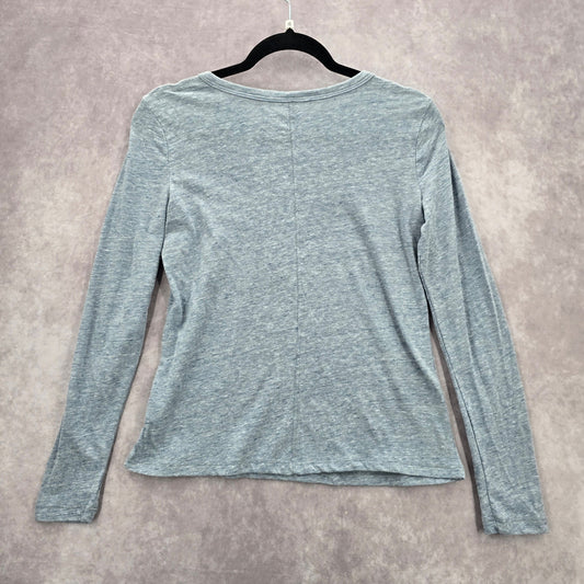 a.n.a. A New Approach Blue Long Sleeve Cotton Lounge Basic Top Extra Small XS