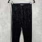 No Comment Black Skinny Velour Pullon Stripe Legging Bottoms Pants S Small