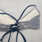 Xhilaration Blue Stripe Crisscross Padded Tie Bikini Bralette Swim Top S Small