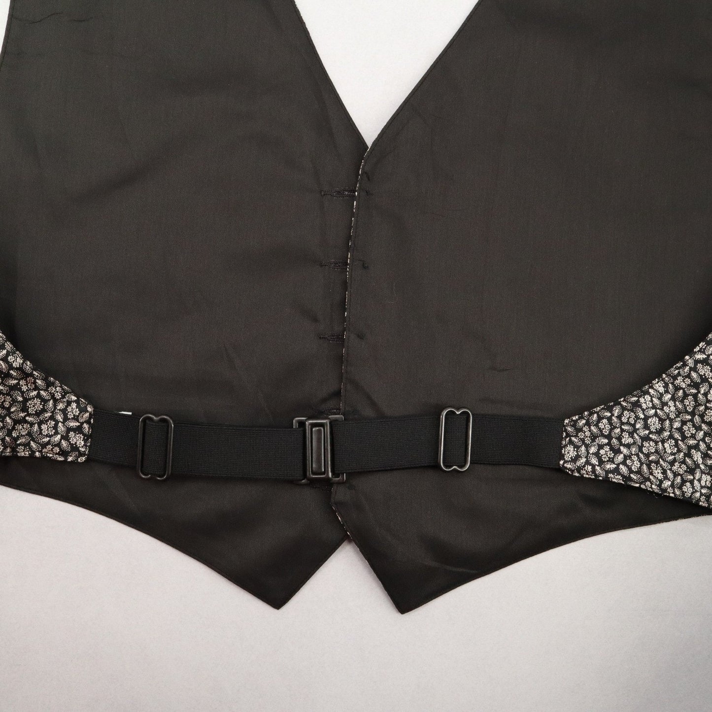 Gray Short Open Back Welt Pocket 5 Button Point Silk Waistcoat Tuxedo Vest S/M