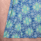 Mix & Co Blue Floral Paisley Boho Maxi Long Stretch Flare Skirt Plus 2X