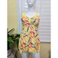Yellow Sleeveless Geometric Pattern Top Medium