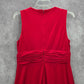 Calvin Klein Red Knee Length Pleat Sleeveless Fit Flare Formal Party Dress 12