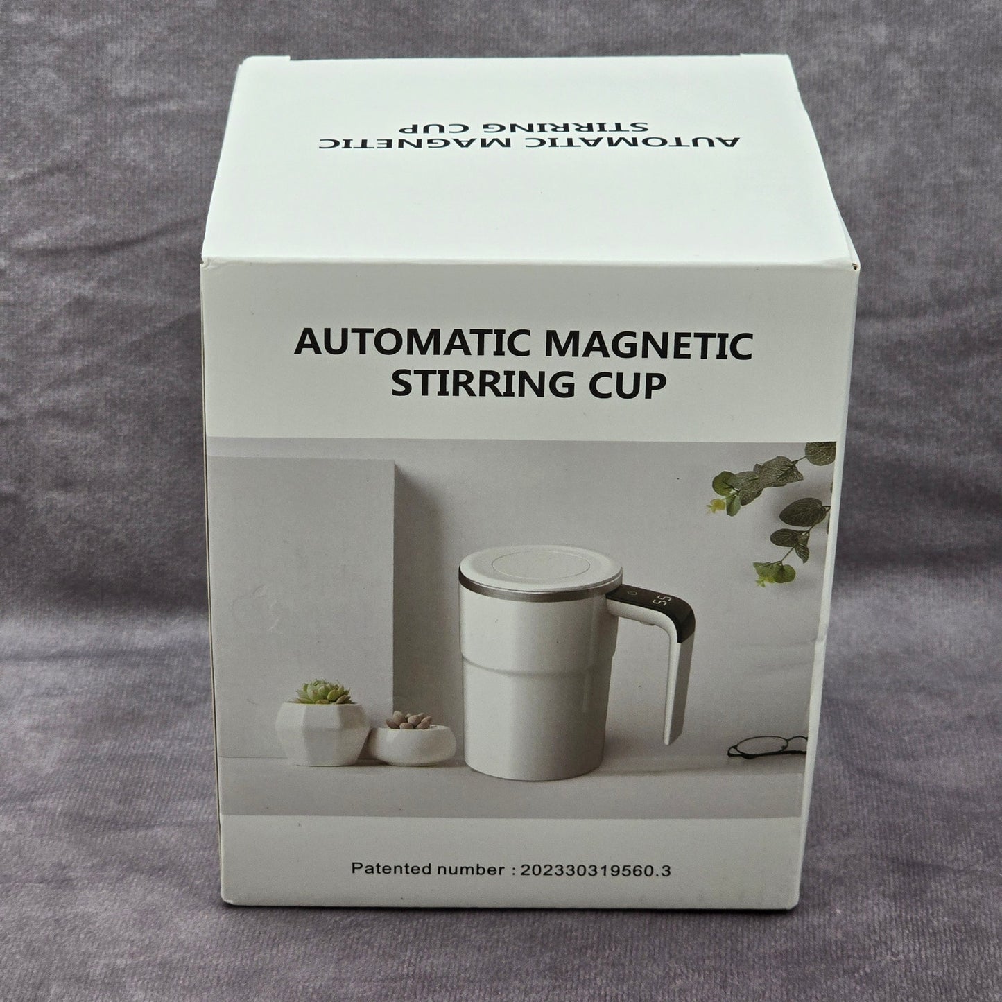 Magnetic Self Stirring Coffee Mug Cup Rechargeable Automatic Mixing LCD White