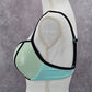 Victoria's Secret Blue Black Silver Retro Padded Bikini Top Swimwear 34DD