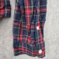 Abercrombie & Fitch Red Blue Plaid Tartan Long Sleeve Button Up Shirt Boys XS