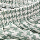 White Green Short Midi Pleated Pull On Boho Vintage Houndstooth Skirt Plus 20
