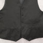 Umo Lorenzo Black 4 Button Stripe Welt Point Waistcoat Tuxedo Suit Vest L 46R