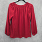 Max Studio Red Lace Long Sleeve Boho Smock Retro Western Blouse Top Shirt  XS