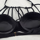 Rue21 Black Strap Padded Halter Swim Sports Bra Beach Bikini Top M Medium