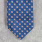 Lands' End Blue Floral Geometric 100% Silk Executive Corporate Men's Neck Tie
