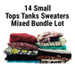 Lot of 14 Womens Tops Sweaters Tanks Random Mixed Bundle of 14 S Small