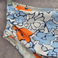 Shein Blue White Floral Print Bikini Bottoms Swimwear Medium