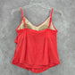 Aqua Green Ruffle Pink Swimwear Padded Tankini Tank Top Medium M