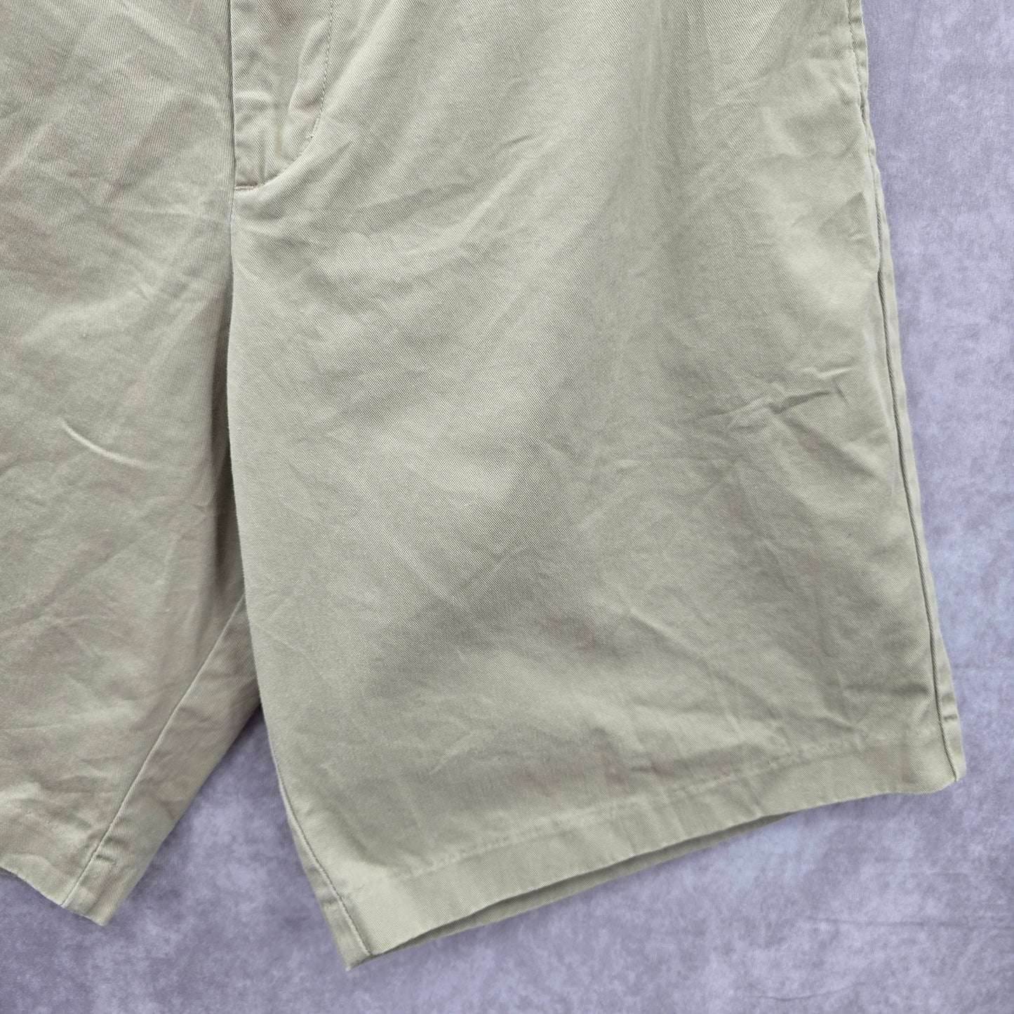 Real Comfort Tan Flat Front Bermuda Bottoms Cotton Pants Shorts Plus 14